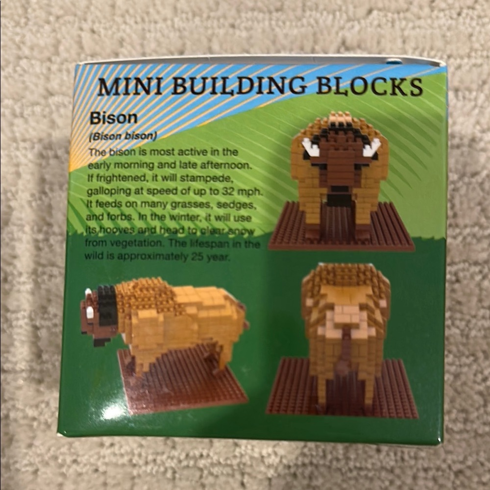 Mini Building Blocks Bison Set - Brown - Picture 3 of 4